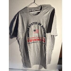 Fanatics Team USA Men's Large T Shirt 2024 U.S. Olympic Swimming Trials Gray New
